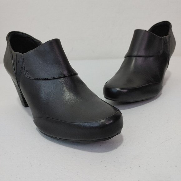 Clarks Bendables Ankle Leather Booties Black Size 8.5 - Picture 6 of 11